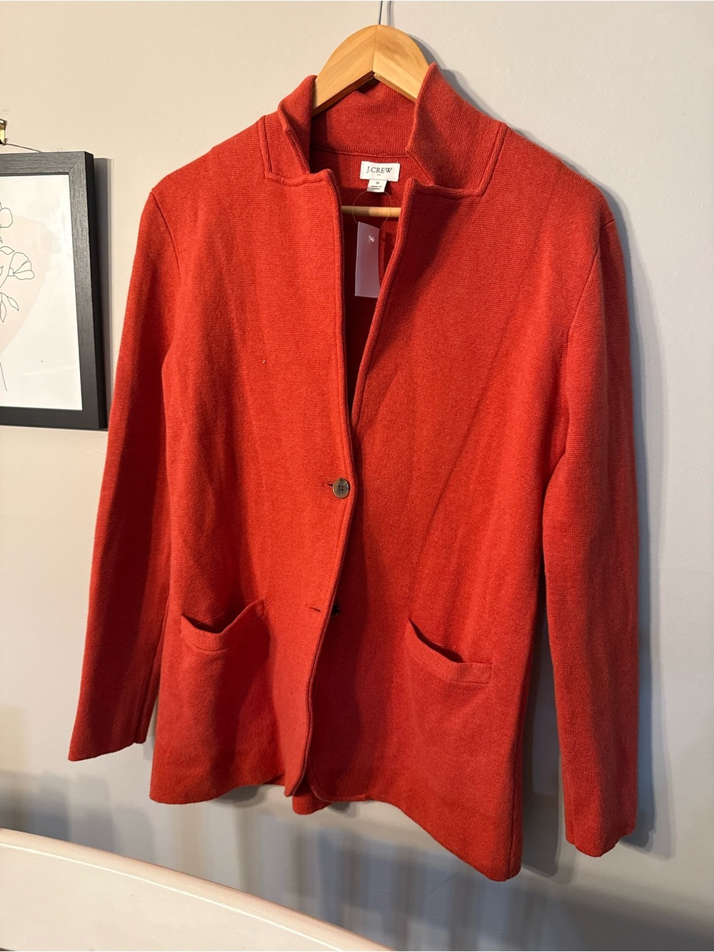 J. Crew Orange Single-Button Wool Blend Blazer